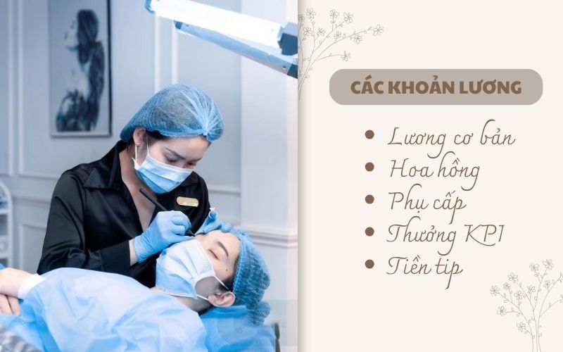 Lương của nhân viên phun xăm gồm nhiều khoản khác nhau