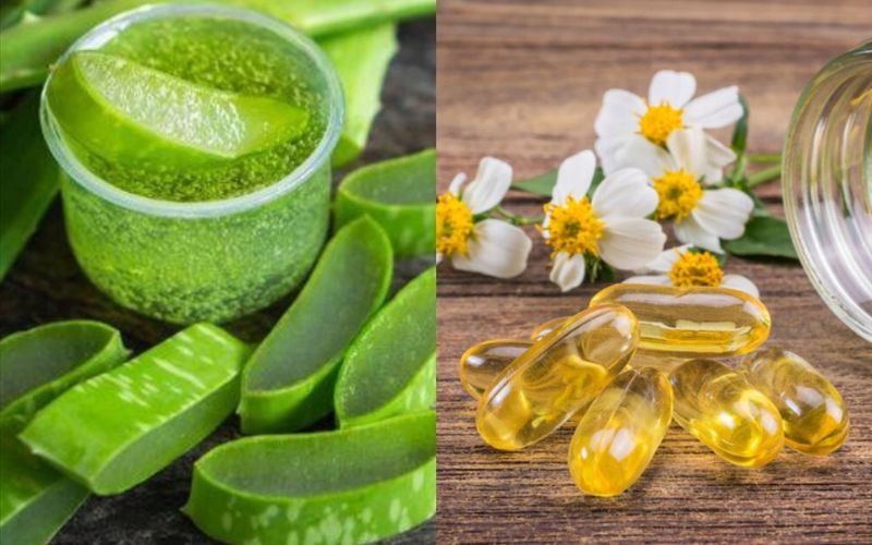 Vitamin E và gel nha đam xóa xăm lành tính