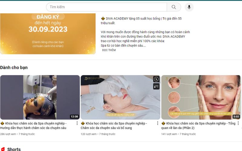 Youtube là nguồn tài nguyên khổng lồ và miễn phí giúp bạn học chăm sóc da online hiệu quả