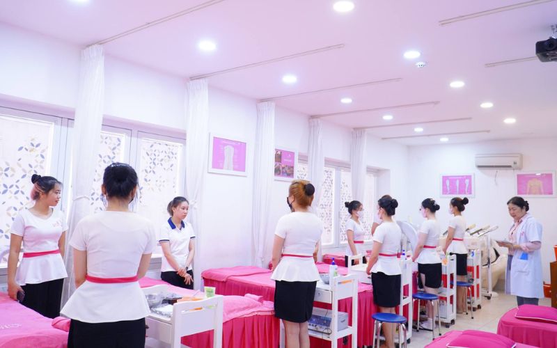 Cơ sở vật chất dạy nghề massage của Ana Beauty Academy vô cùng hiện đại 