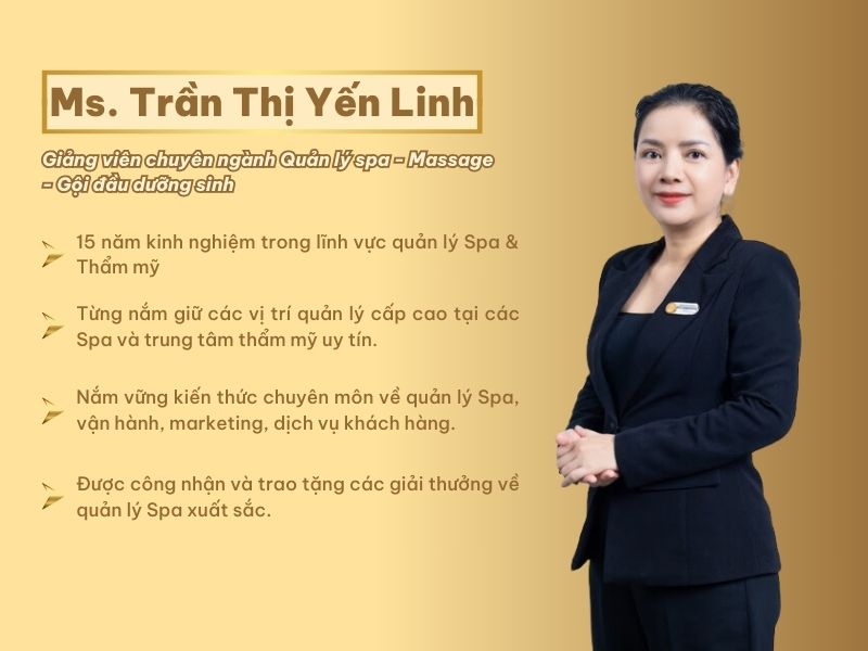 Cô Yến Linh là người đứng lớp quản lý spa tại DIVA Academy