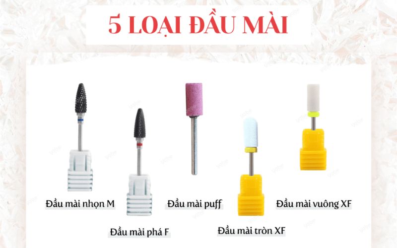 Các loại đầu mài mà học viên sẽ tìm hiểu khi học tại An Nails